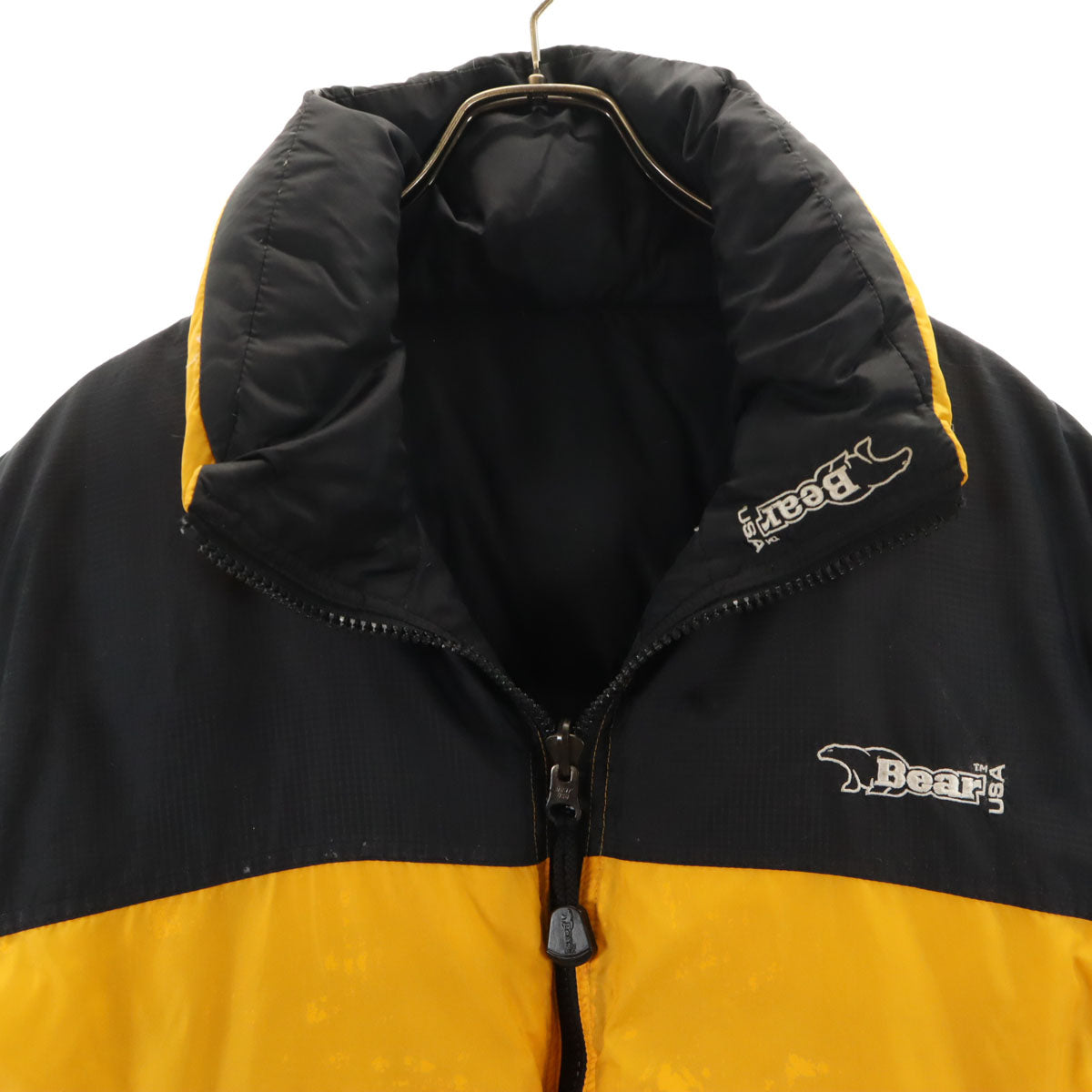 Bear ベアー リバーシブル ダウンジャケット S イエロー メンズ