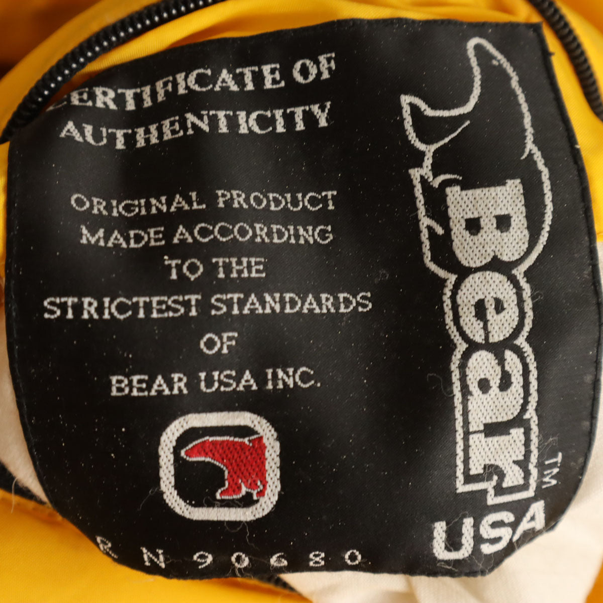 Bear ベアー リバーシブル ダウンジャケット S イエロー メンズ