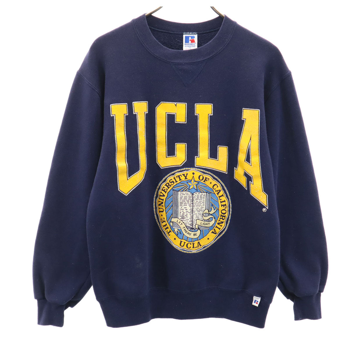 RUSSELL ATHLETIC ラッセルアスレチック 90s USA製 オールド カレッジ UCLA 長袖 スウェット トレーナー M ネイビー 裏起毛 メンズ