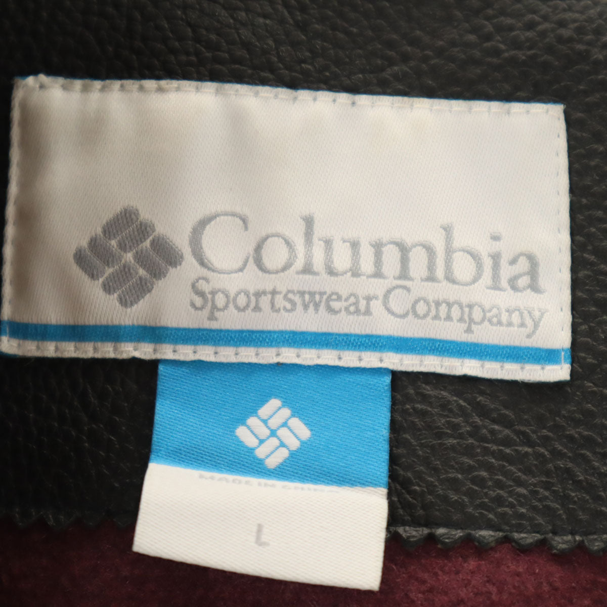 Columbia コロンビア 牛革レザー切替 スタジャン L ボルドー アウトドア 中綿 メンズ