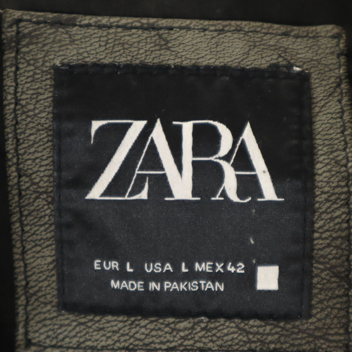 ZARA ザラ 水牛革 バッファローレザー ダブルライダースジャケット L チャコール メンズ