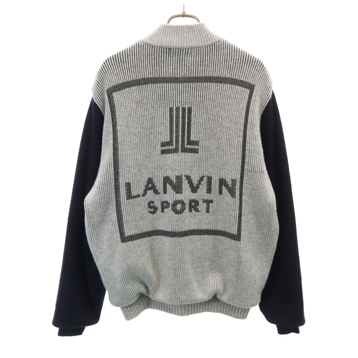 LANVIN SPORT ランバンスポール バックロゴ ニットジャケット 40 グレー メンズ