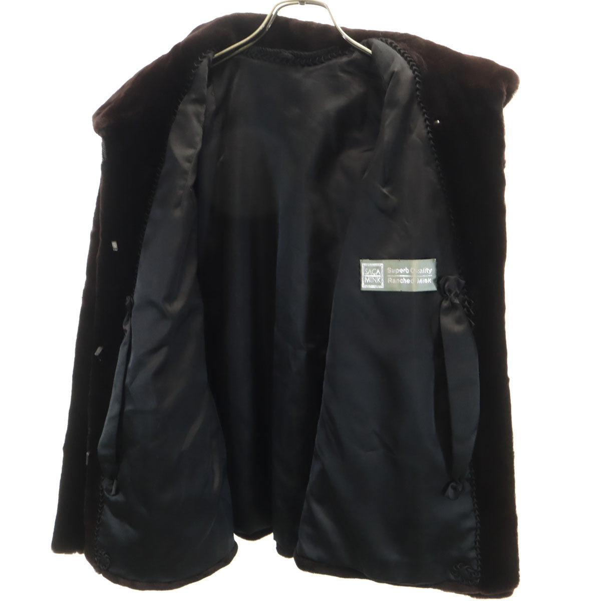 SAGA MINK サガミンク ミンク 毛皮コート F ダークブラウン レディース