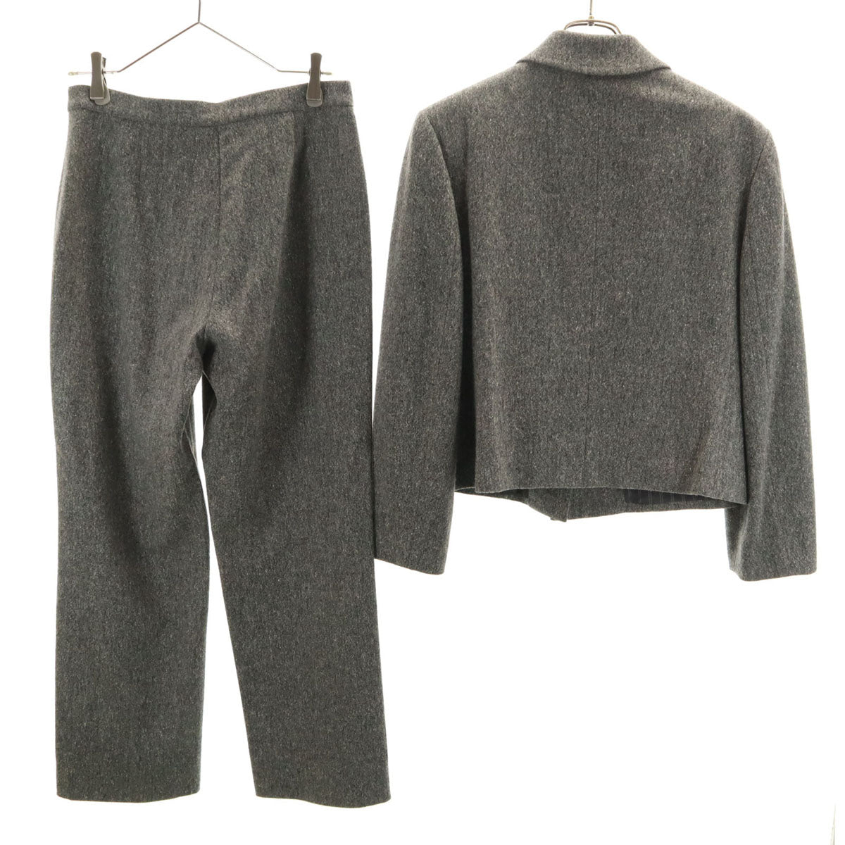 KRIZIA クリツィア イタリア製 ツイード パンツスーツ 上下 セットアップ 44 グレー レディース