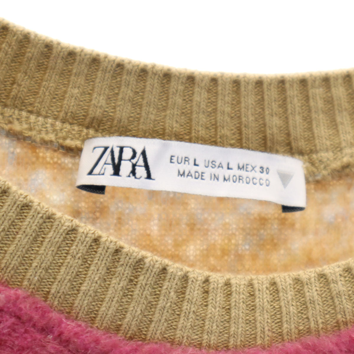 ZARA ザラ 長袖 ニット L ピンク メンズ