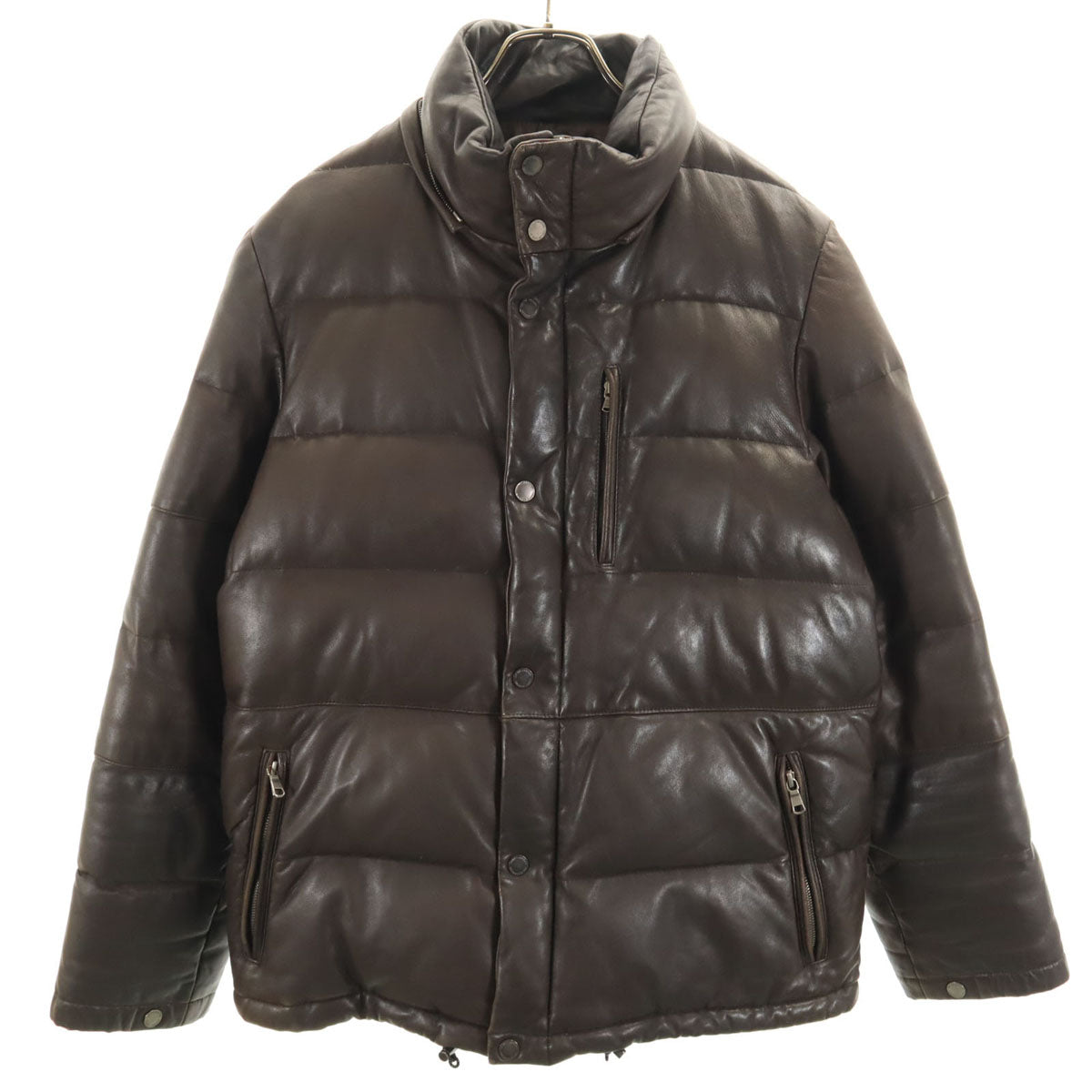 UNITED ARROWS ユナイテッドアローズ 羊革レザー ダウンジャケット L ブラウン メンズ