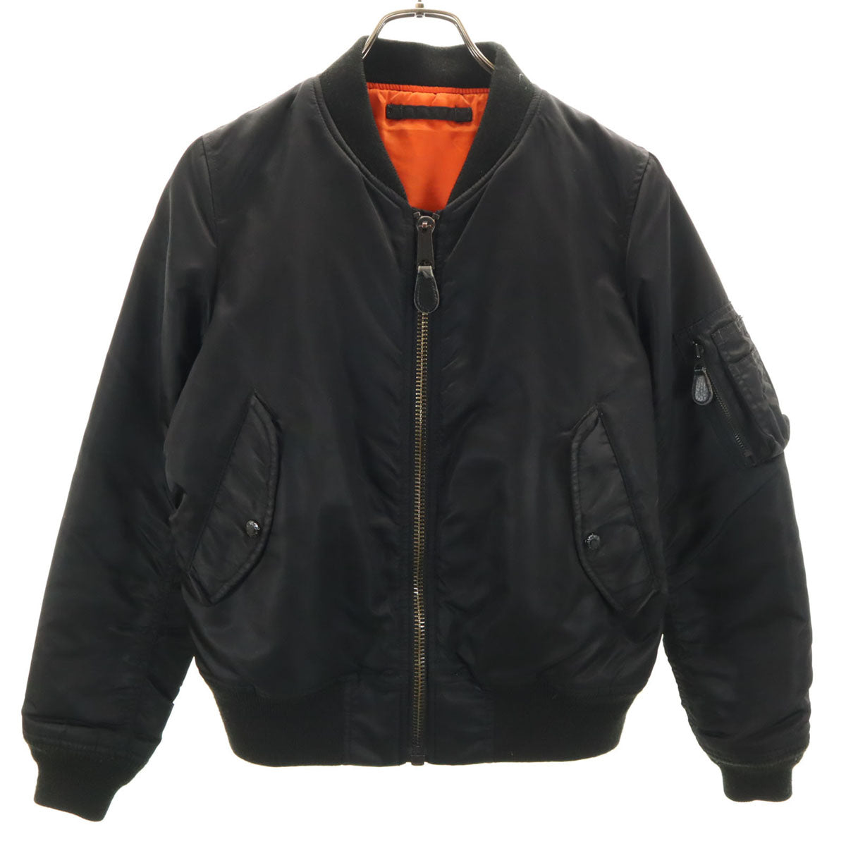 AVIREX アヴィレックス バック アーチロゴ MA-1 フライトジャケット ブラック 中綿 ミリタリー レディース