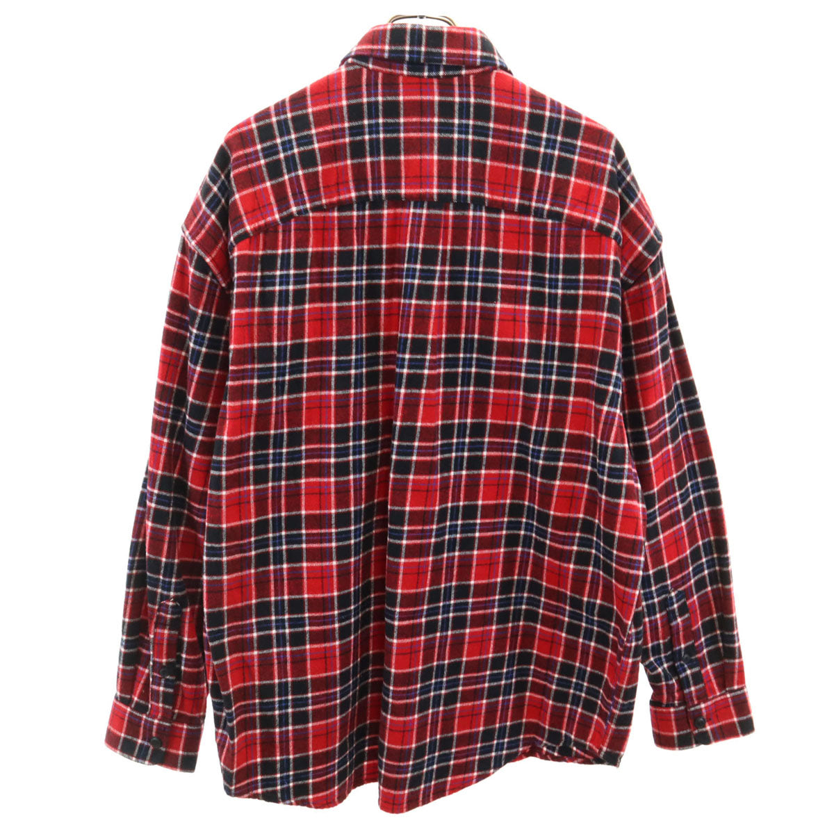 GAP ギャップ チェック柄 長袖 ビッグシルエット ネルシャツ M レッド メンズ