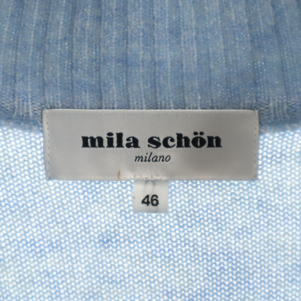 mila schon ミラショーン 日本製 カシミヤ100％ ニットジャケット 46 ブルー系 メンズ