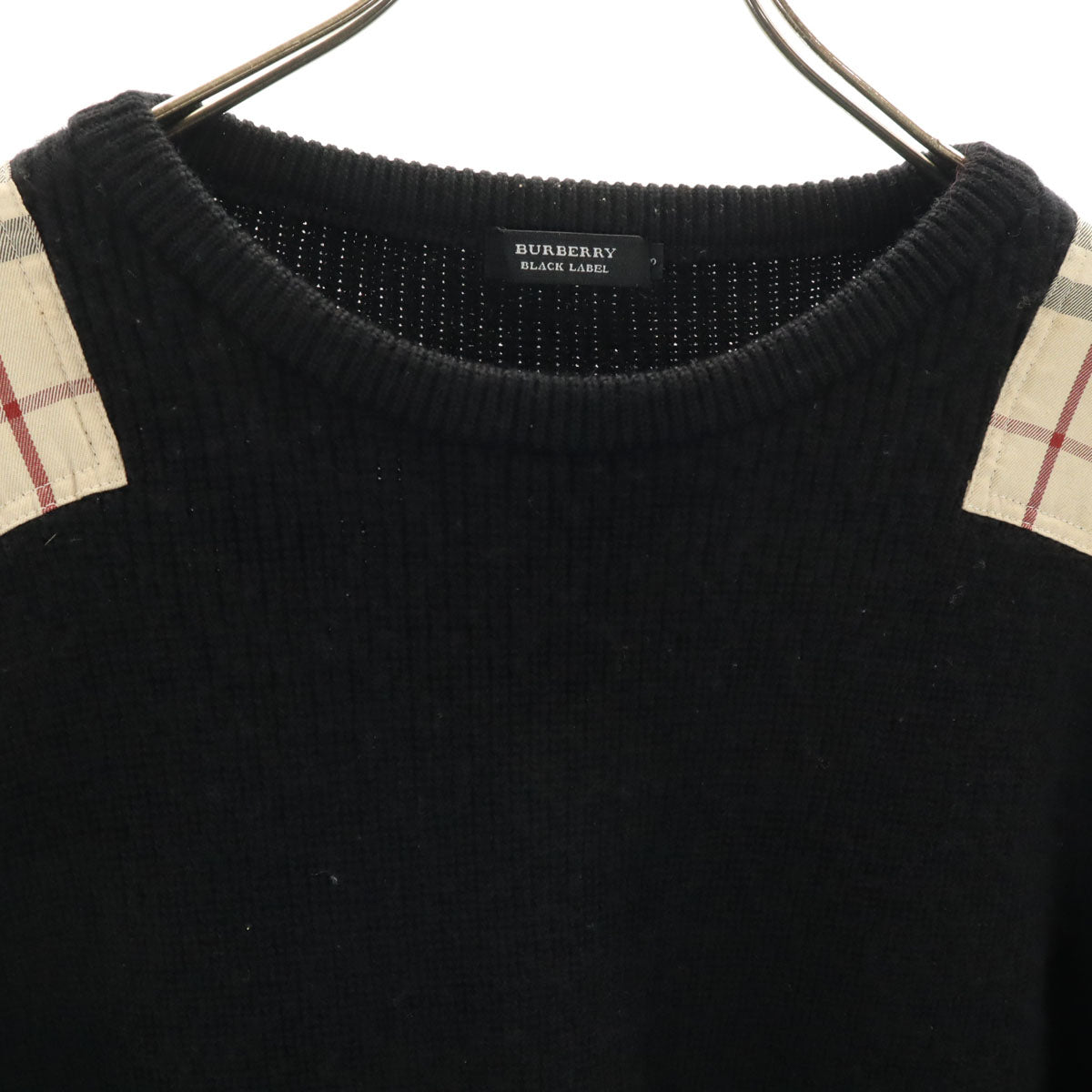 BURBERRY BLACK LABEL バーバリーブラックレーベル 日本製 長袖 セーター 3 ブラック 三陽商会 ニット メンズ