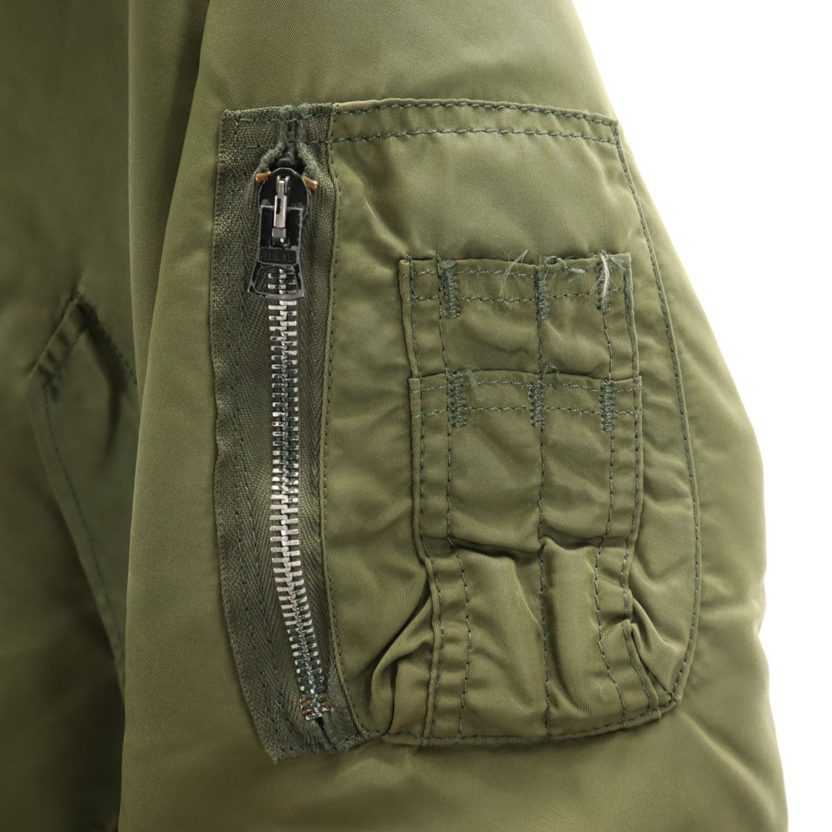 ALPHA INDUSTRIES INC アルファインダストリーズ USA製 MA-1 フライトジャケット LL オリーブ系 ミリタリー メンズ