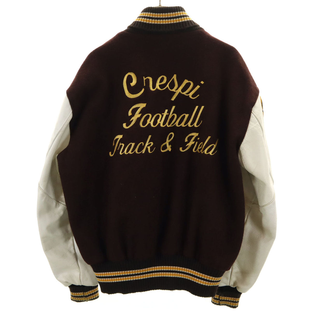 DeLONG デロング 90s オールド レタードワッペン スタジャン L ブラウン メンズ