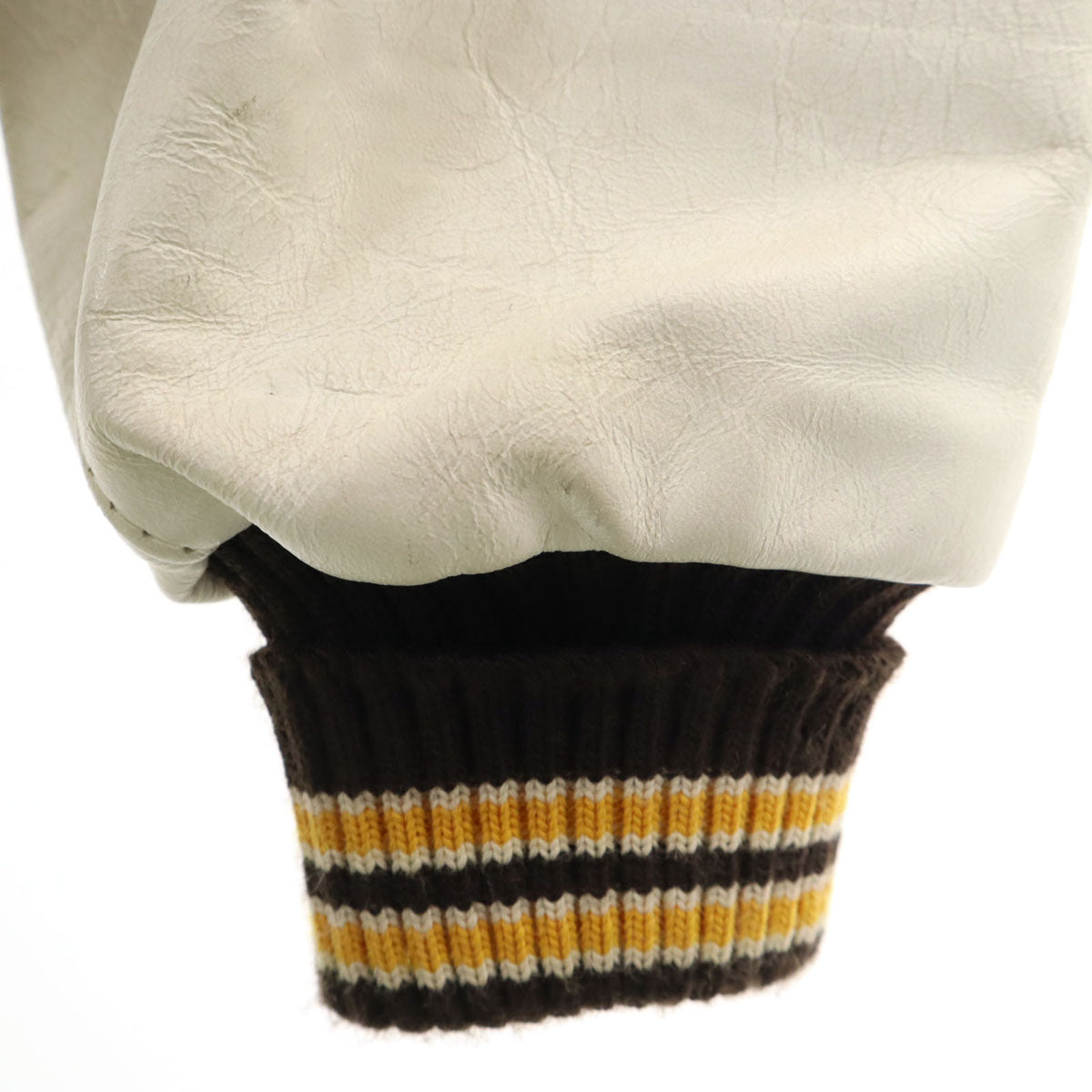 DeLONG デロング 90s オールド レタードワッペン スタジャン L ブラウン メンズ