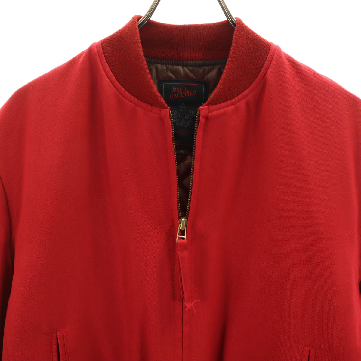 JEAN-PAUL GAULTIER ジャンポールゴルチエ 日本製 ブルゾン 48 レッド 中綿ジャケット レディース
