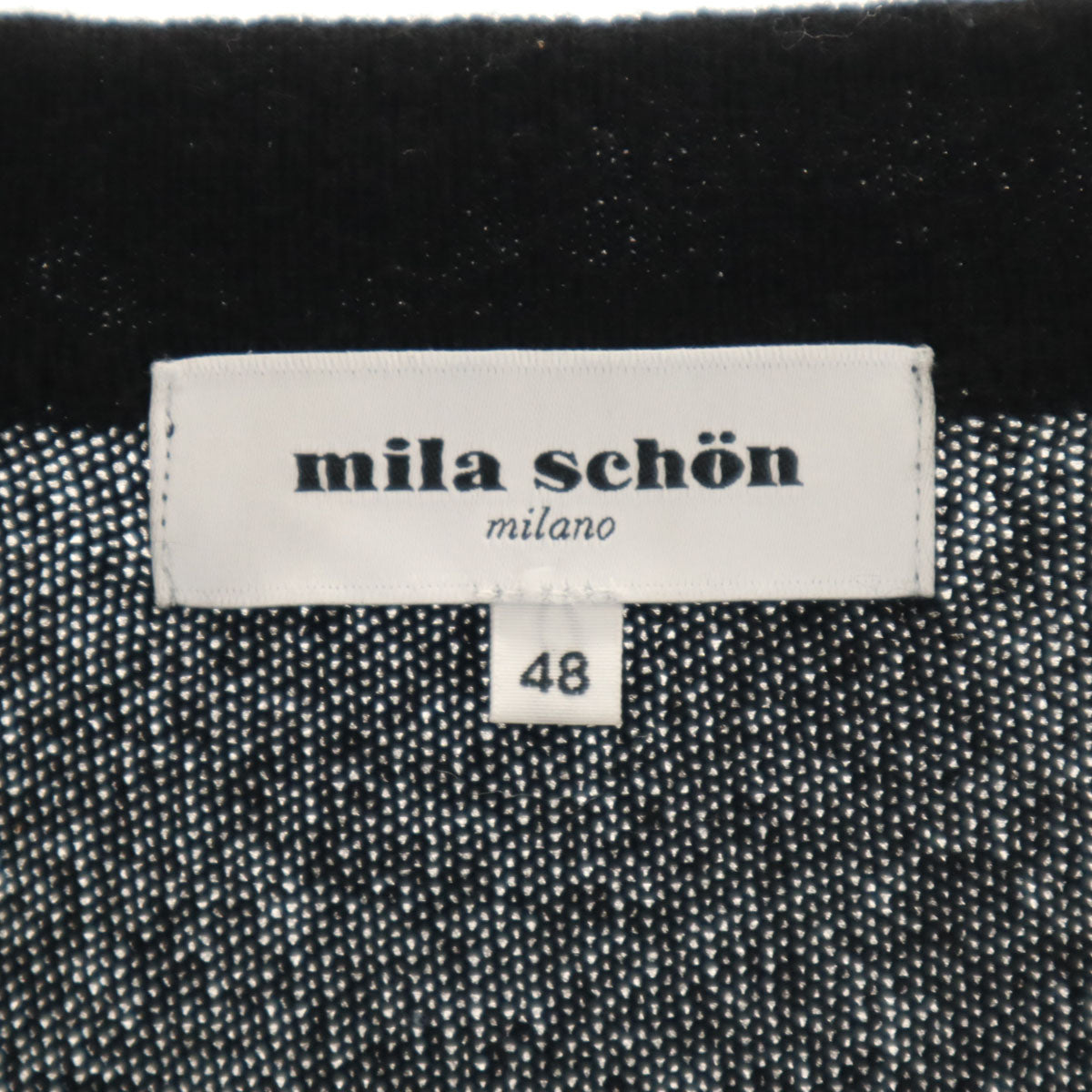 mila schon ミラショーン 日本製 カシミヤ100％ 長袖 Vネック ニットカーディガン 48 ブラック メンズ