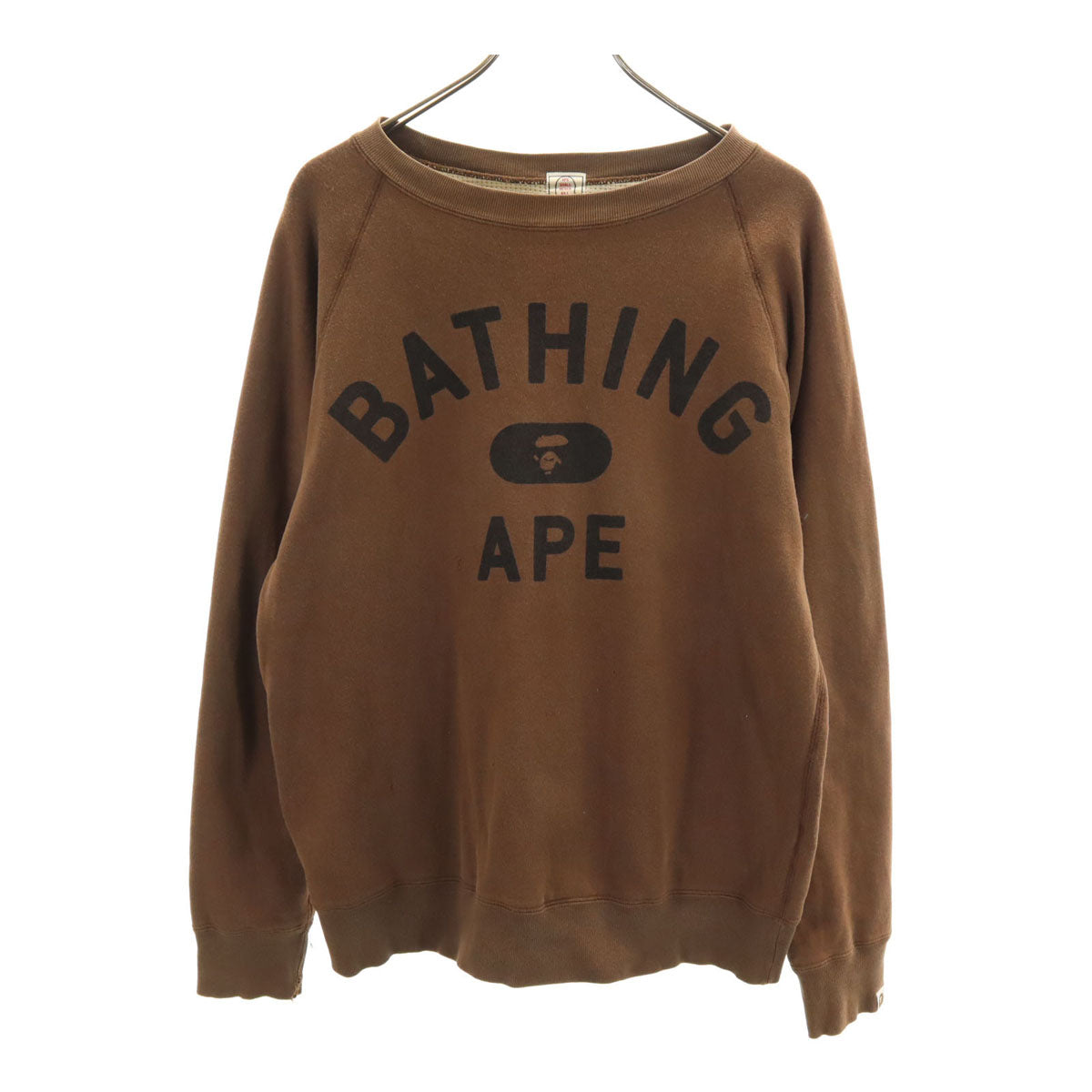 A BATHING APE アベイシングエイプ 日本製 長袖 スウェット トレーナー S ブラウン レディース