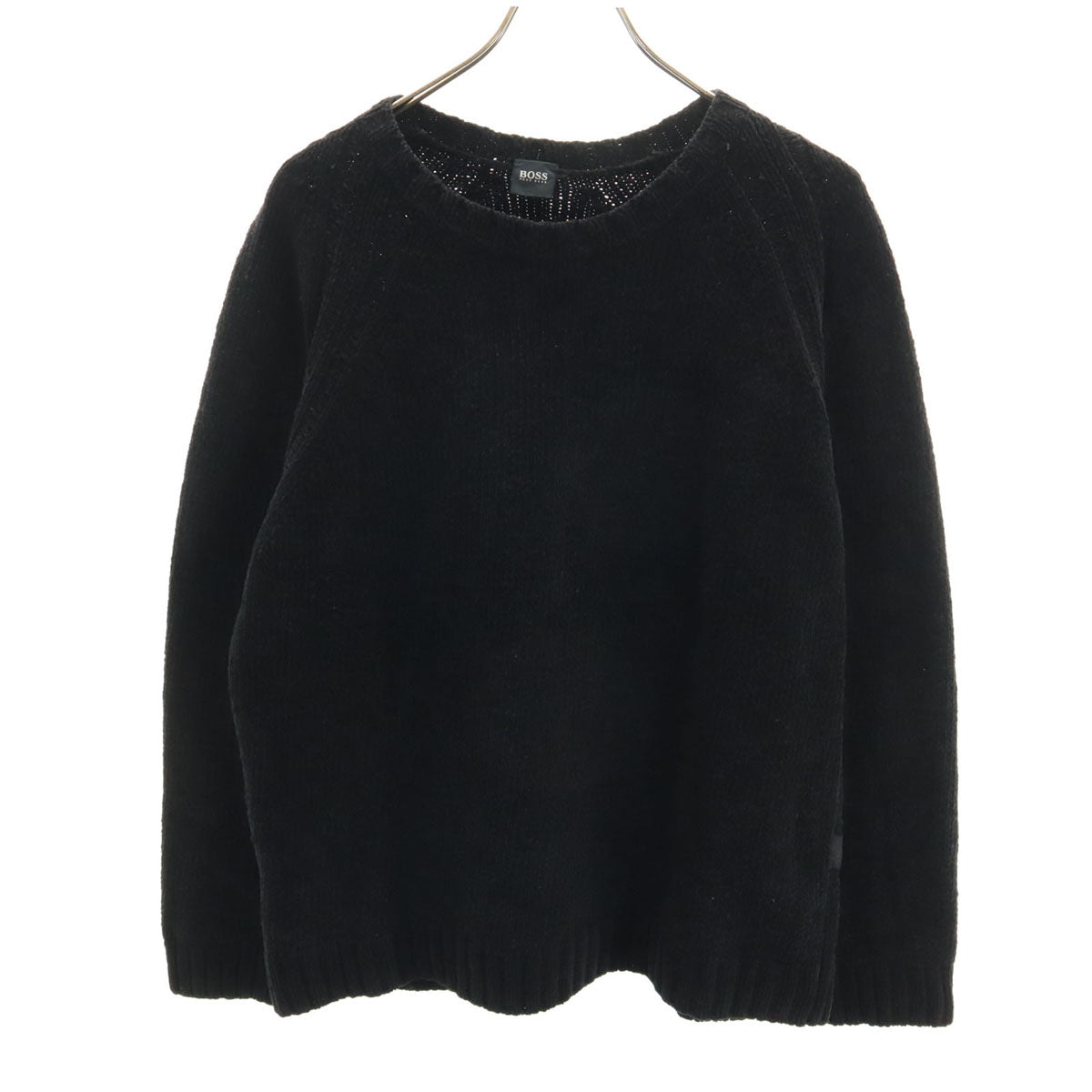 BOSS HUGO BOSS ボスヒューゴボス イタリア製 長袖 ニット 50 ブラック セーター メンズ
