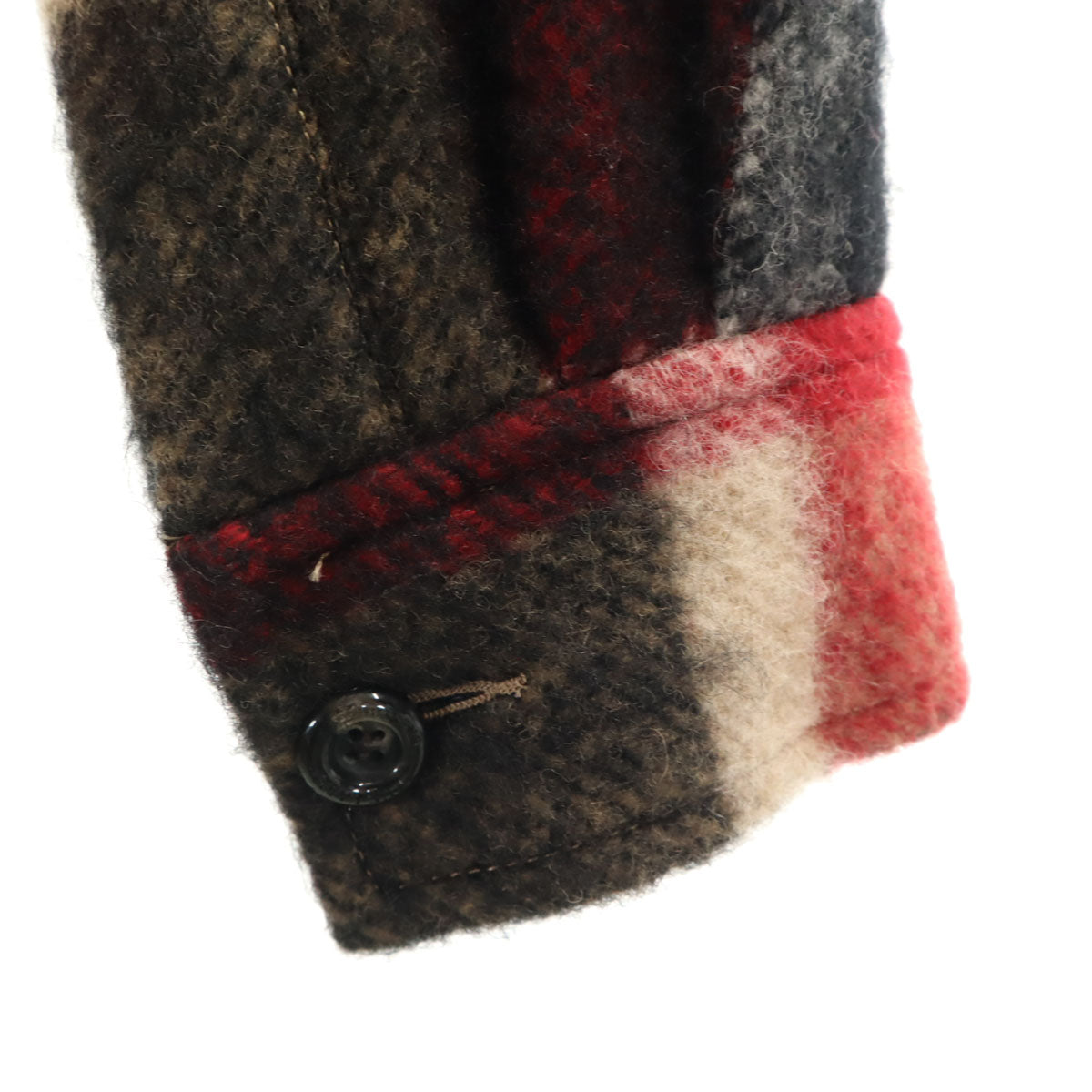 BLUE LABEL CRESTBRIDGE ブルーレーベルクレストブリッジ チェック柄 長袖 ウールシャツ 36 レッド レディース