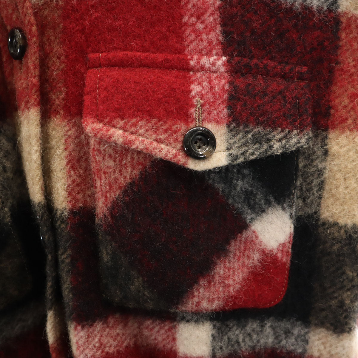 BLUE LABEL CRESTBRIDGE ブルーレーベルクレストブリッジ チェック柄 長袖 ウールシャツ 36 レッド レディース