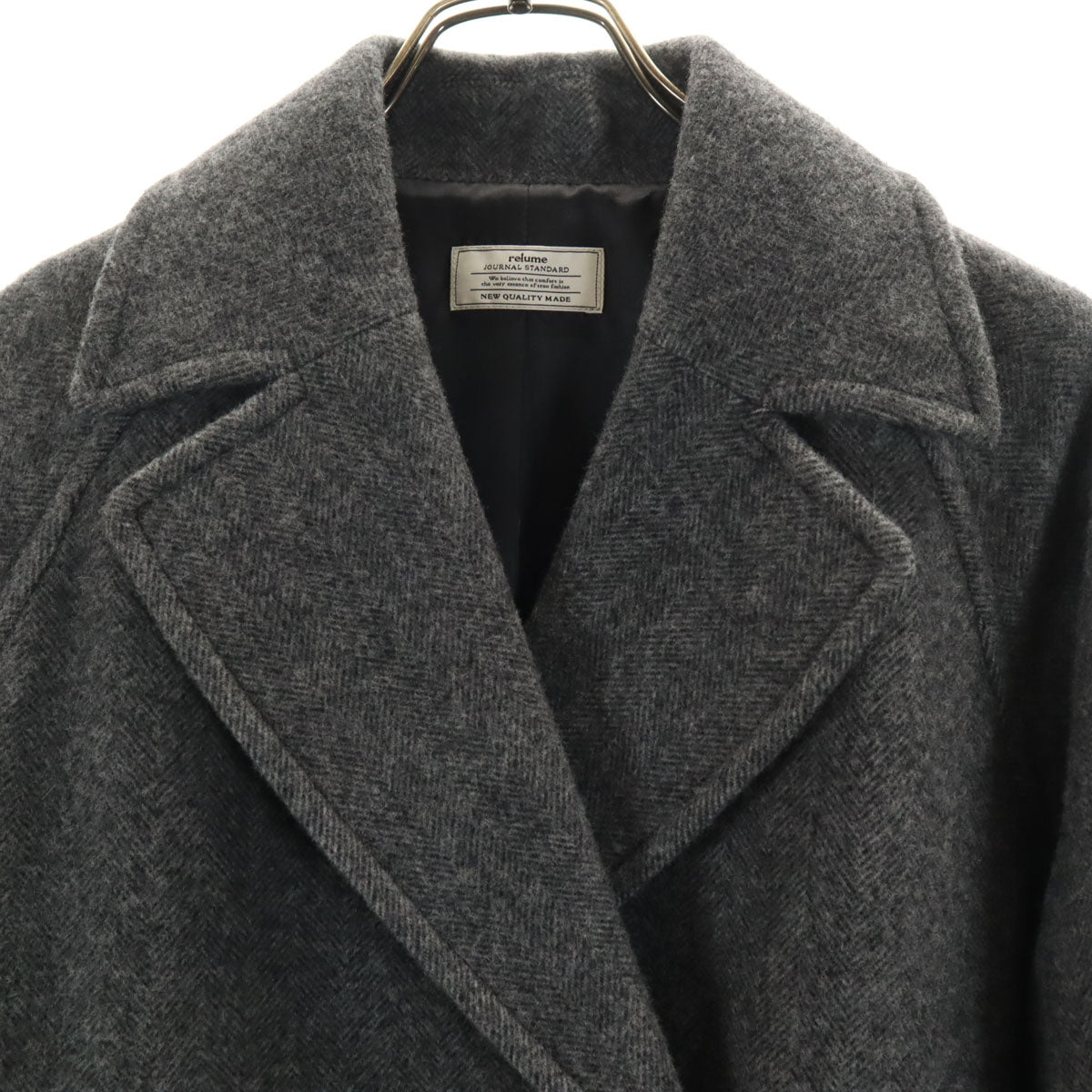 未使用 relume JOURNAL STANDARD レリューム ジャーナルスタンダード 尾州ウール Super100’s モッサ ピーコート 36 グレー Pコート レディース