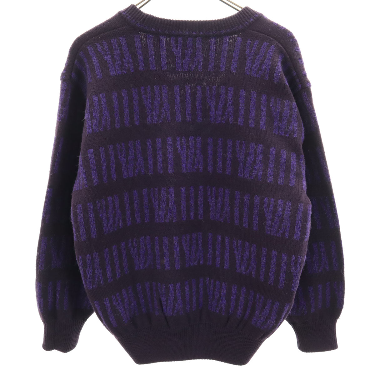 Christian Dior SPORTS クリスチャンディオールスポーツ 90s オールド 総柄 長袖 Vネック セーター M パープル ニット レディース