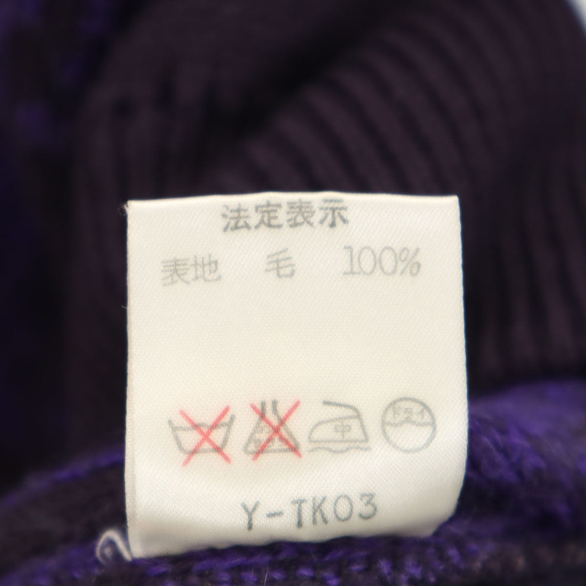 Christian Dior SPORTS クリスチャンディオールスポーツ 90s オールド 総柄 長袖 Vネック セーター M パープル ニット レディース