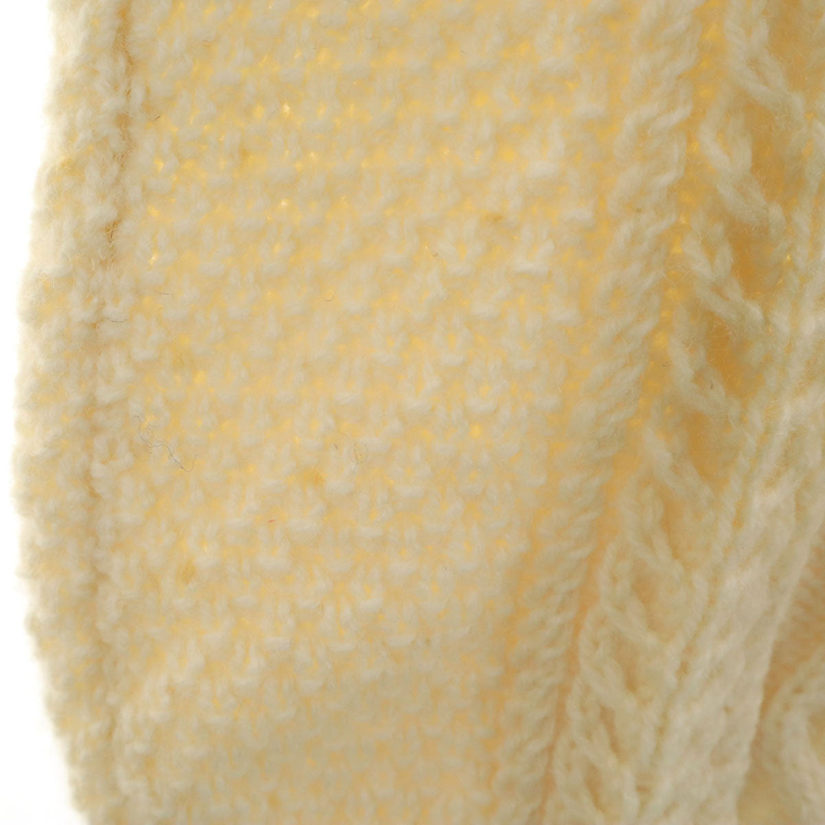 John Molloy ジョンモロイ アイルランド製 長袖 アラン編み ニットカーディガン 生成り レディース