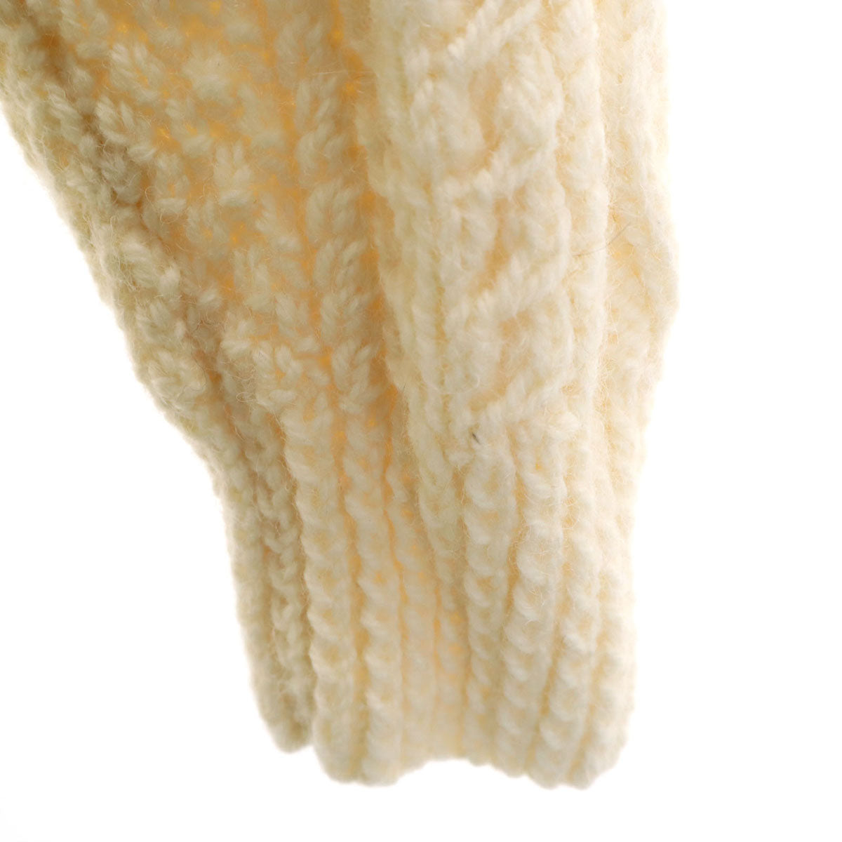 John Molloy ジョンモロイ アイルランド製 長袖 アラン編み ニットカーディガン 生成り レディース