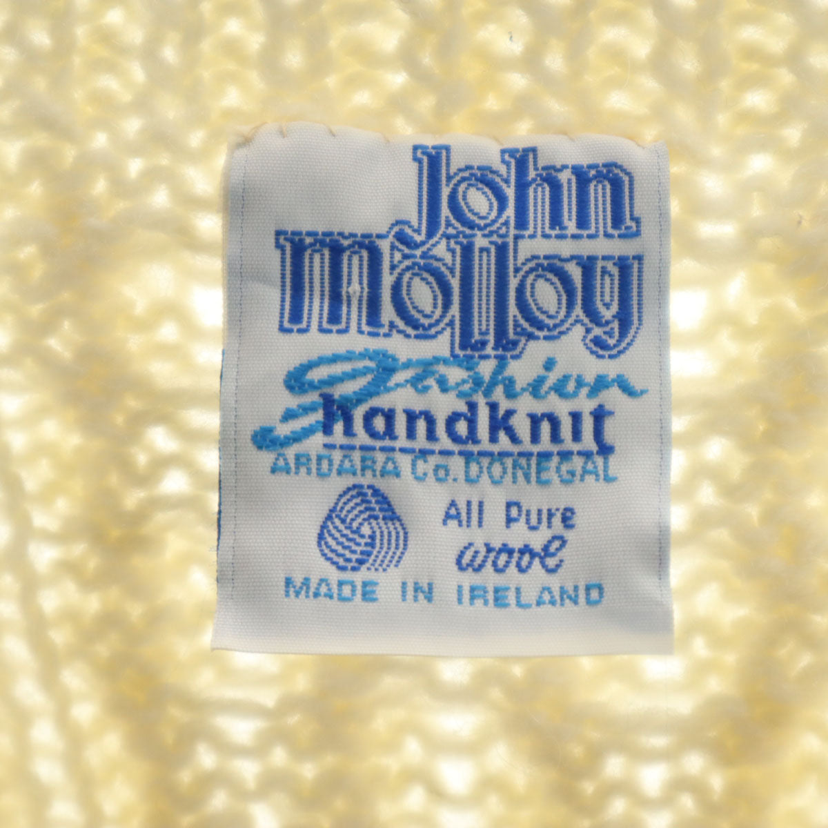 John Molloy ジョンモロイ アイルランド製 長袖 アラン編み ニットカーディガン 生成り レディース