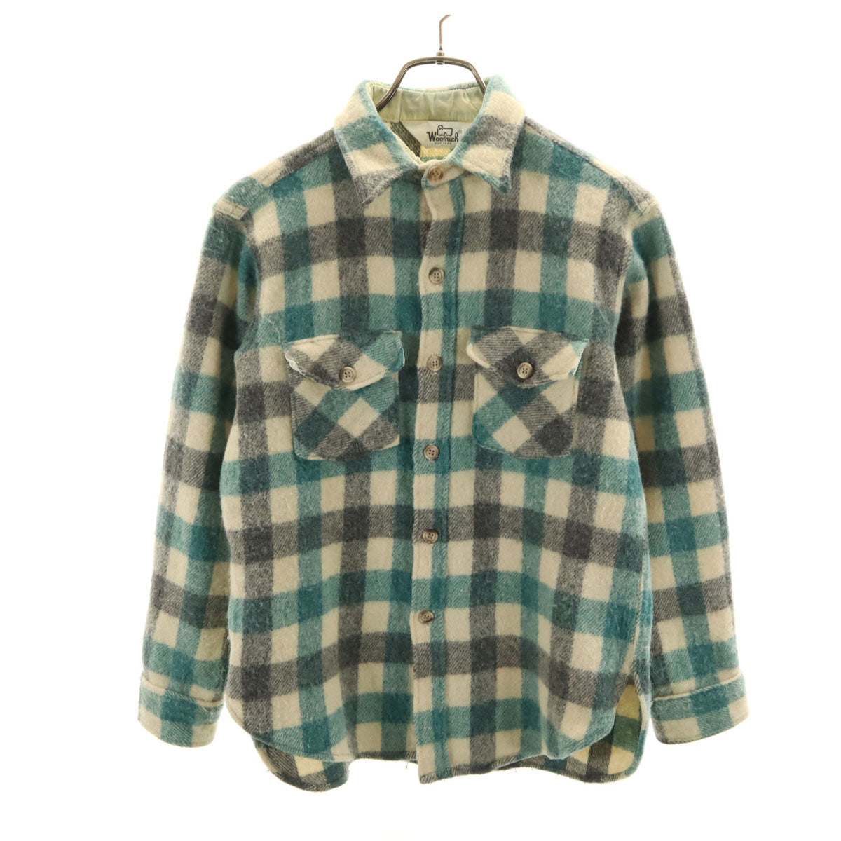 WOOLRICH ウールリッチ 70s ヴィンテージ 白タグ チェック柄 長袖 ネルシャツ 生成り メンズ