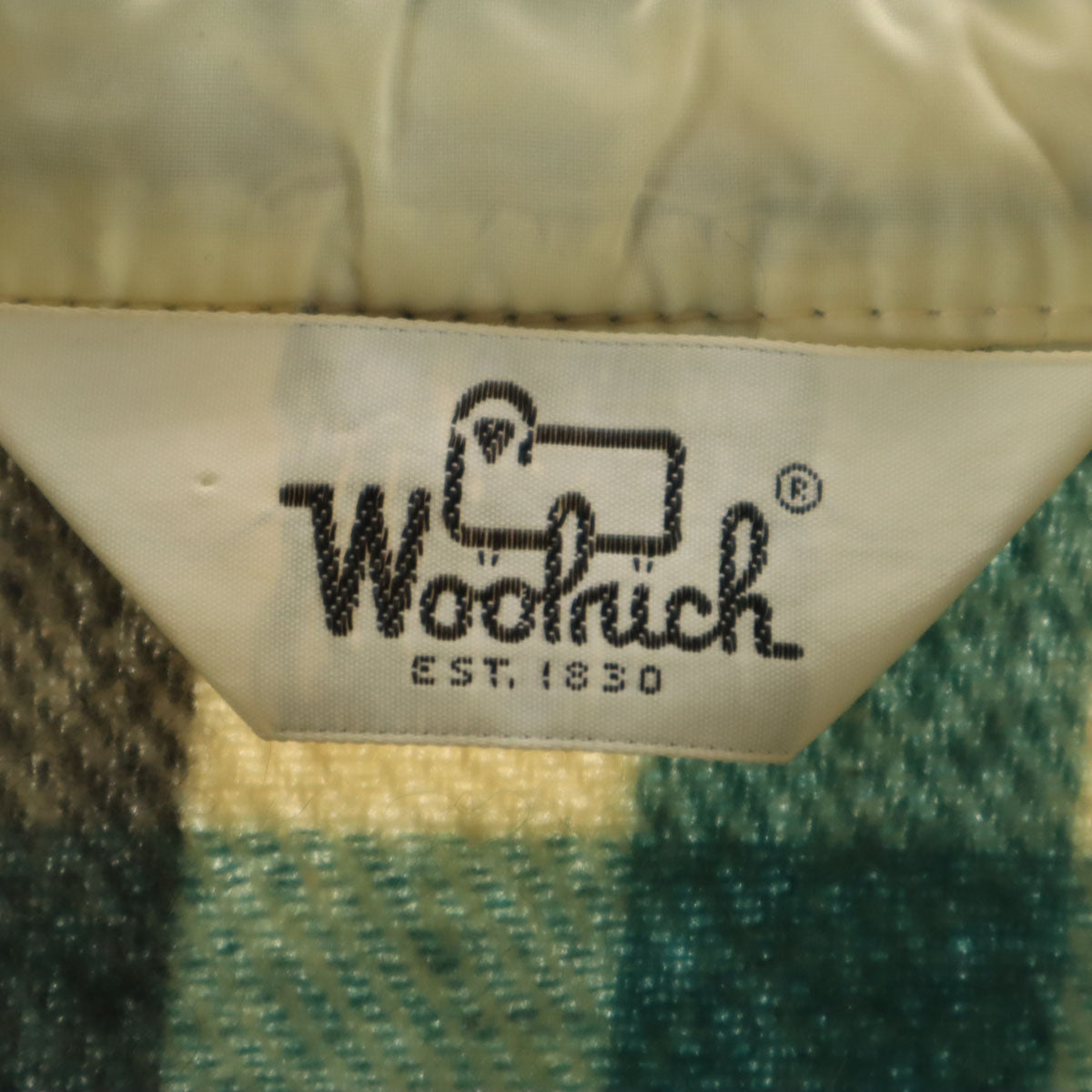 WOOLRICH ウールリッチ 70s ヴィンテージ 白タグ チェック柄 長袖 ネルシャツ 生成り メンズ