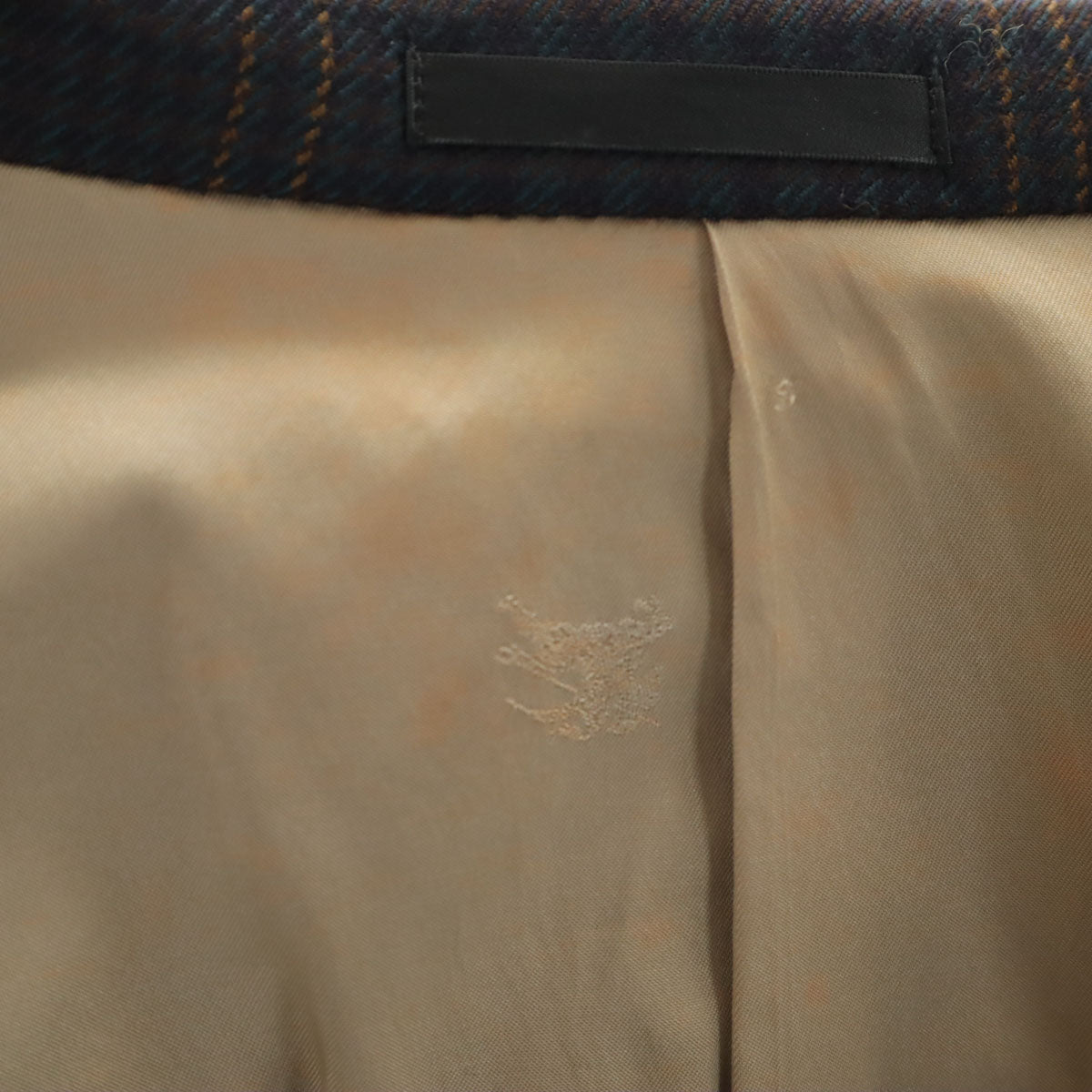 Burberrys バーバリーズ 90s オールド チェック柄 ダブル テーラードジャケット BE5 ネイビー系 メンズ