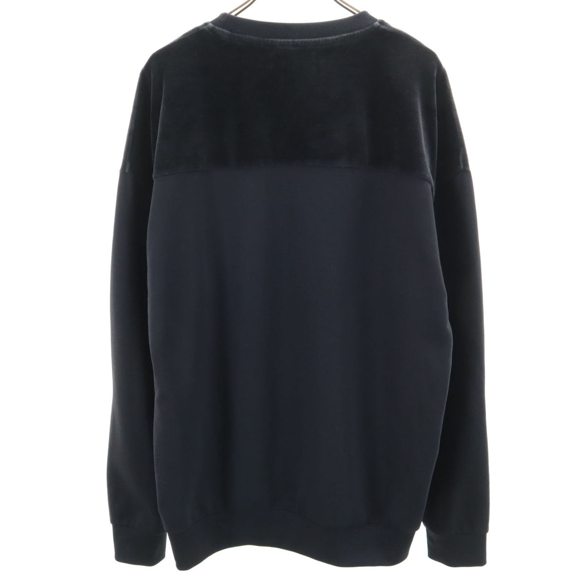 FRED PERRY フレッドペリー 長袖 ベロア切替 Tシャツ L ブラック ロンT メンズ