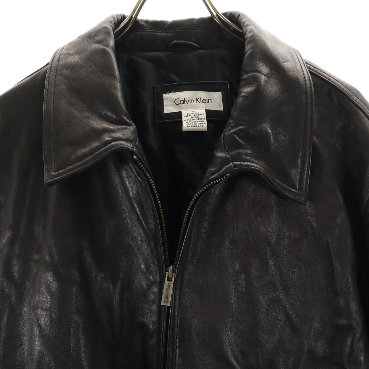 Calvin klein カルバンクライン 本革 レザージャケット XL ブラック メンズ
