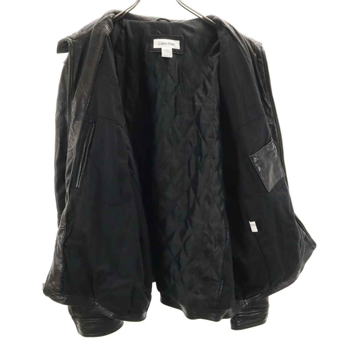 Calvin klein カルバンクライン 本革 レザージャケット XL ブラック メンズ