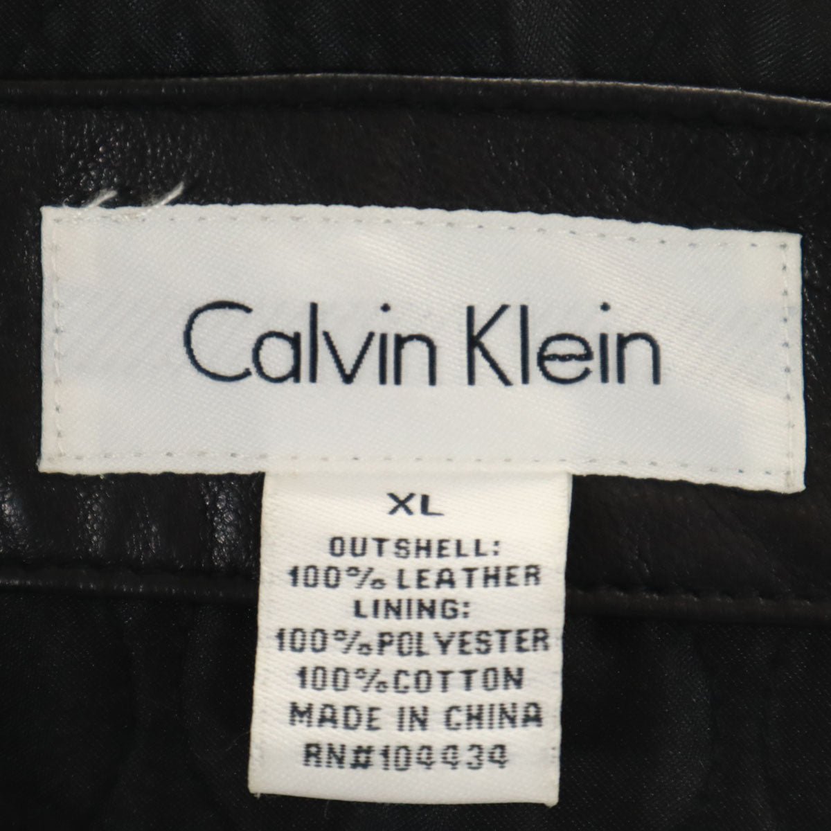 Calvin klein カルバンクライン 本革 レザージャケット XL ブラック メンズ