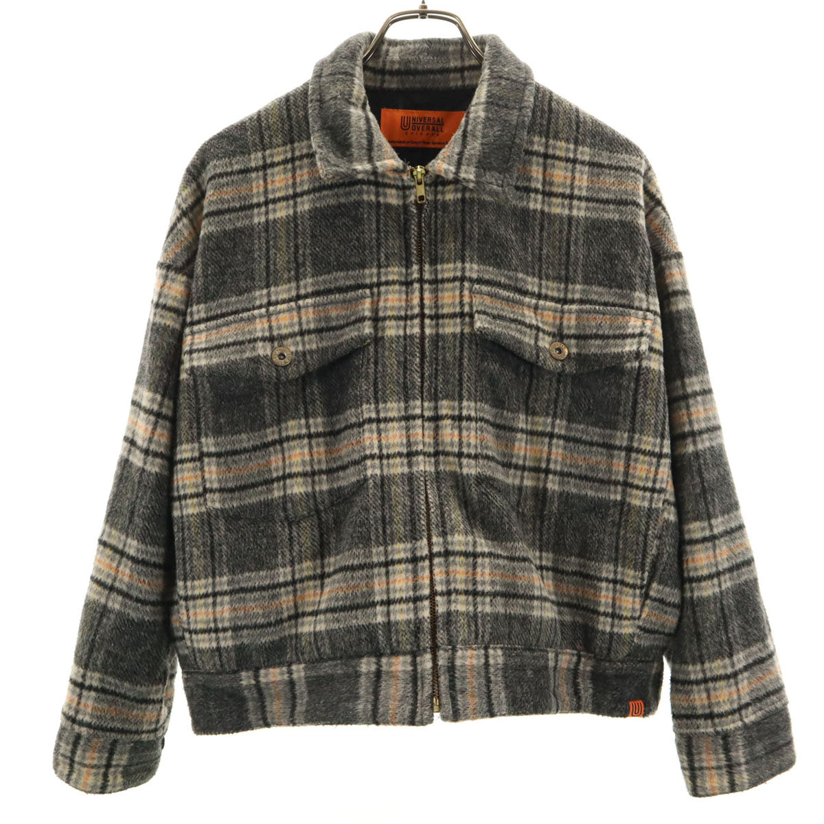 UNIVERSAL OVERALL ユニバーサルオーバーオール チェック柄 COP ジャケット S グレー レディース