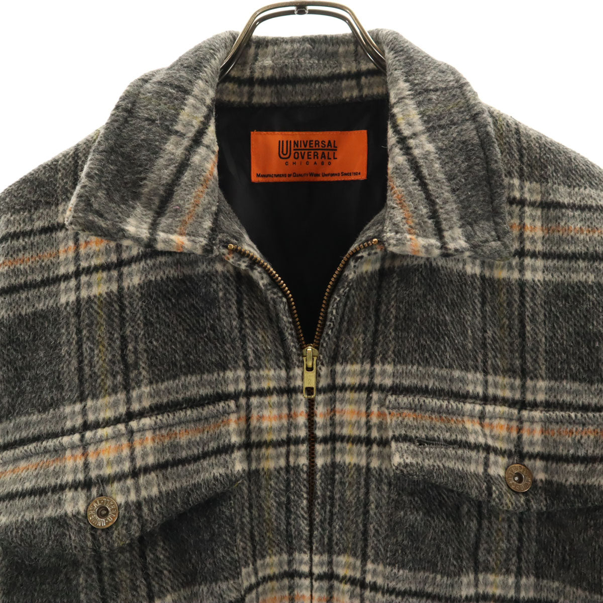 UNIVERSAL OVERALL ユニバーサルオーバーオール チェック柄 COP ジャケット S グレー レディース