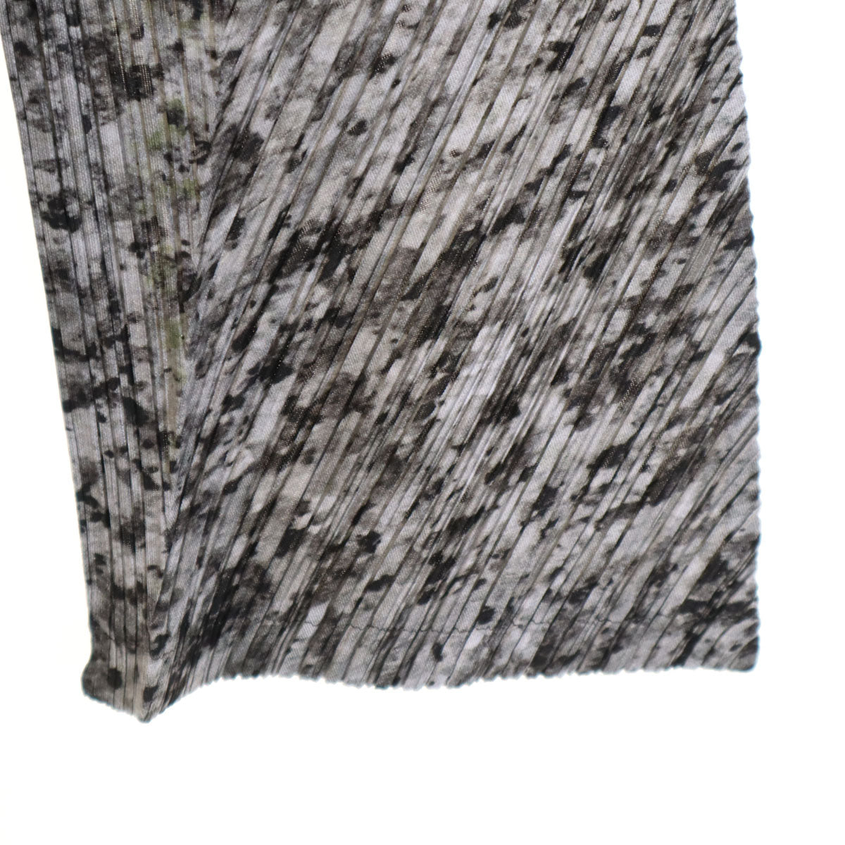 PLEATS PLEASE プリーツプリーズ 日本製 総柄 7分袖 カーディガン 上下 セットアップ 3/4 グレー イッセイミヤケ レディース