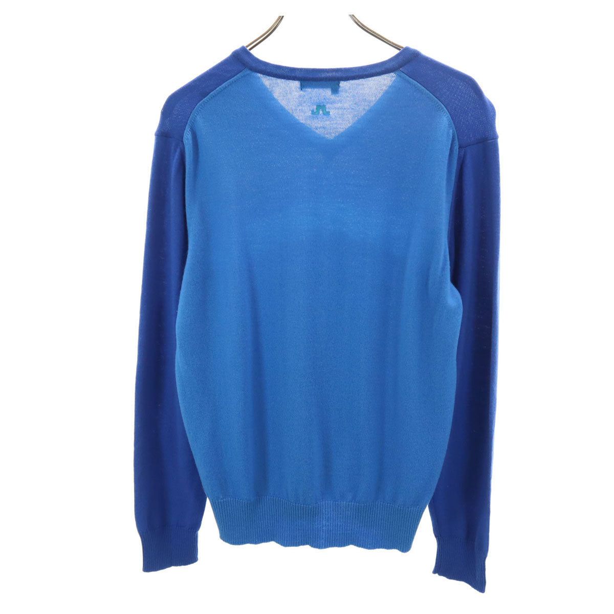 J.LINDEBERG ジェイリンドバーグ ウール ボーダー柄 長袖 Vネック セーター M ブルー系 ニット メンズ