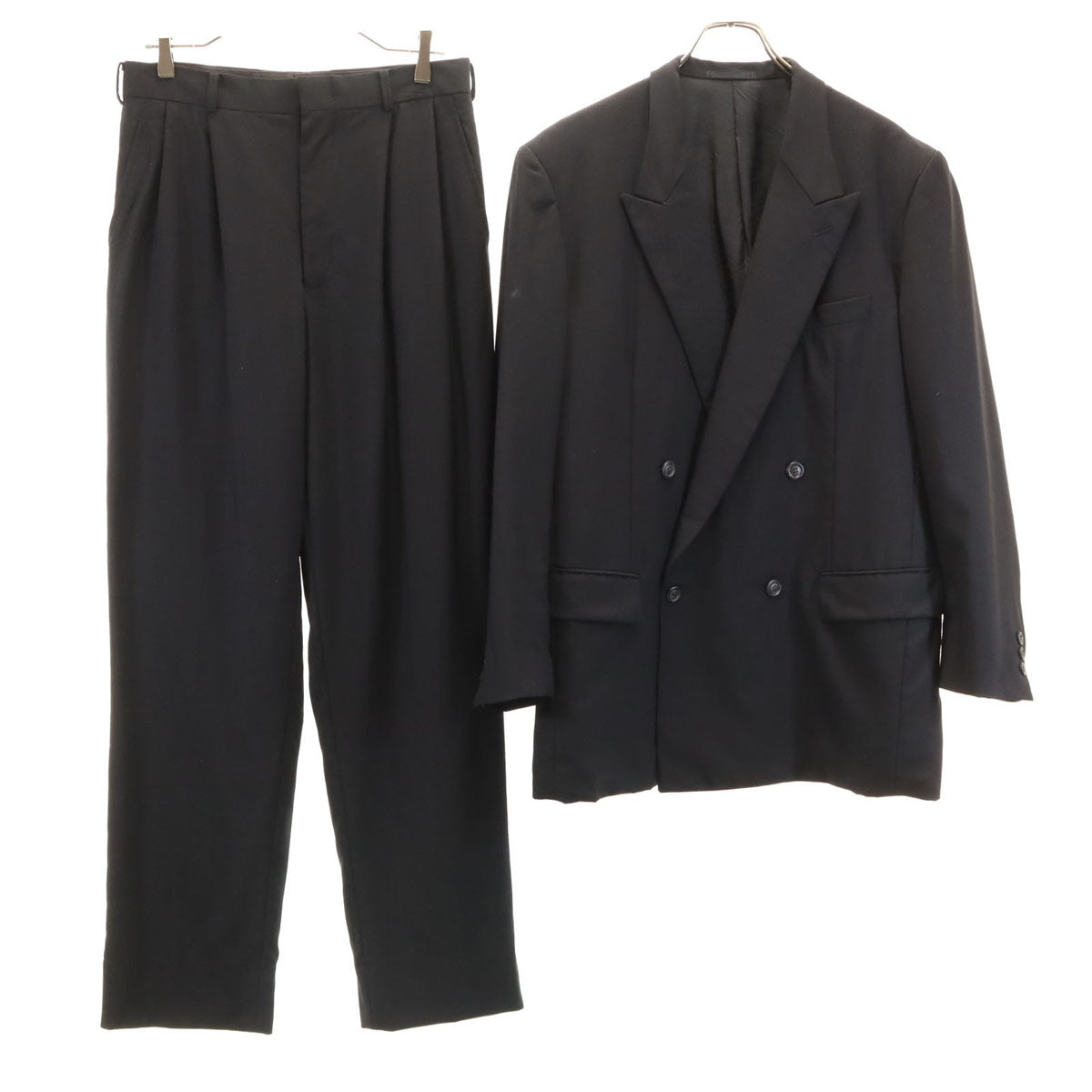 MIYAKE DESIGN STUDIO ミヤケデザインスタジオ 90s 1995年 日本製 オールド ダブル スーツ 上下 セットアップ 8 ブラック イッセイミヤケ メンズ