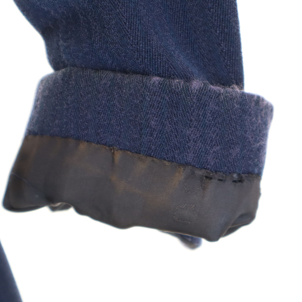 GUCCI グッチ 90s イタリア製 オールド ヘリンボーン パンツスーツ 上下 セットアップ 40/42 ネイビー レディース