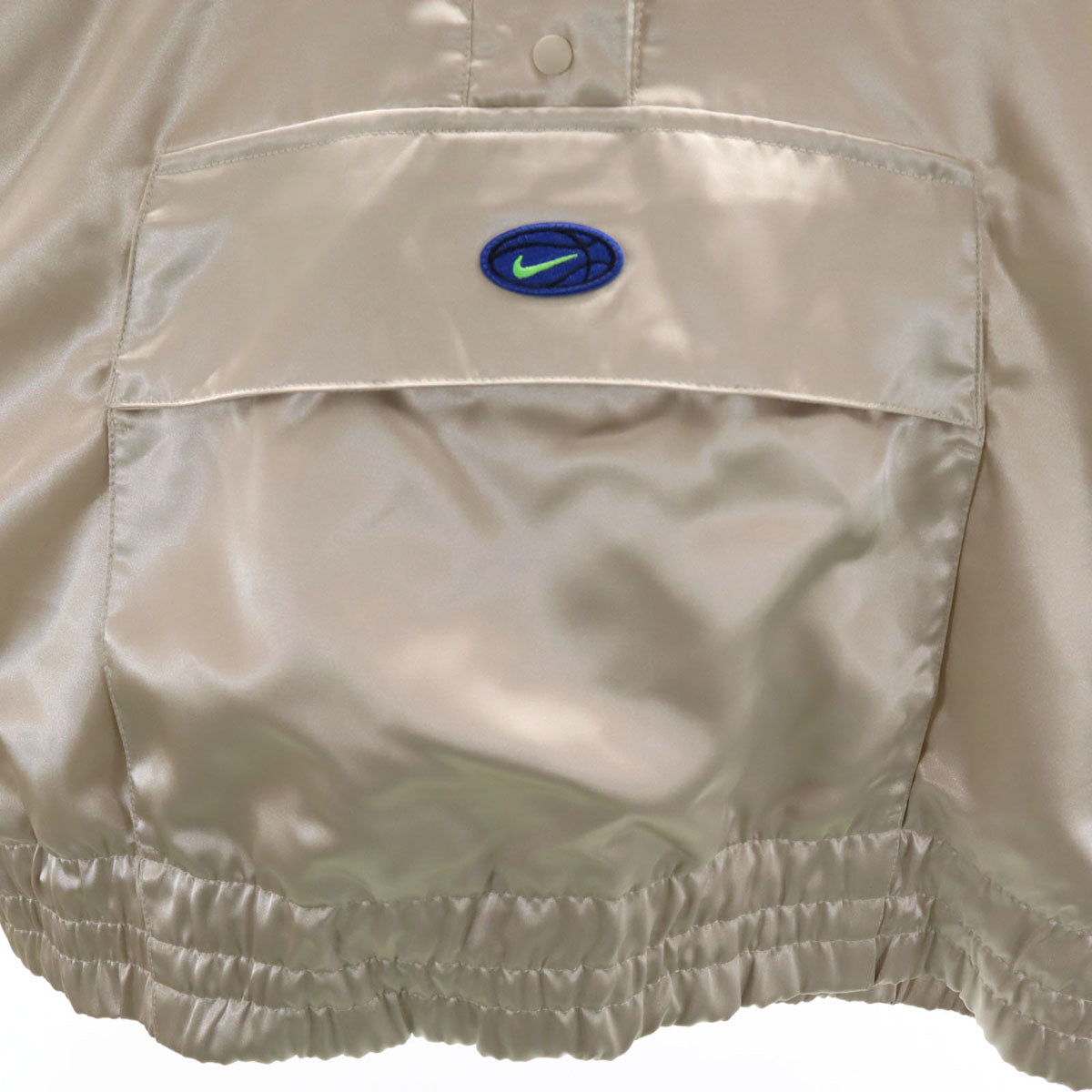 NIKE ナイキ バックロゴ ウーブン アノラックパーカー M アイボリー ジャケット プルオーバー フーディー レディース