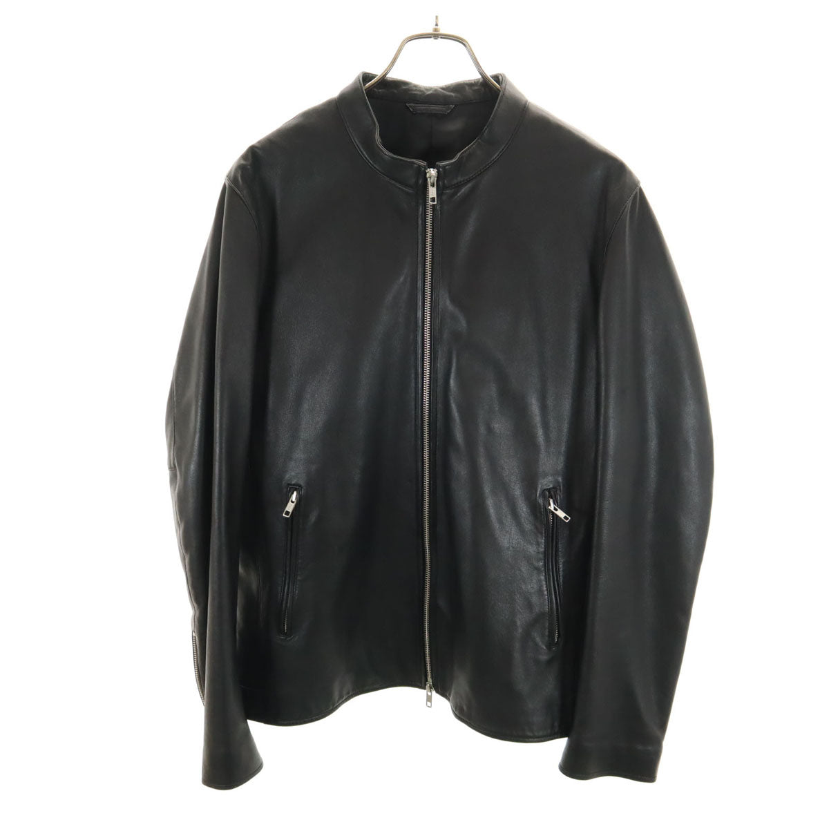 JOURNAL STANDARD ジャーナルスタンダード シープスキン レザー シングルライダースジャケット L ブラック メンズ