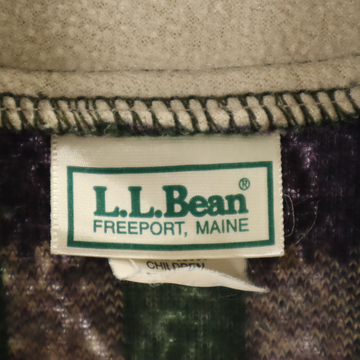 L.L.Bean エルエルビーン 90s 80s チェック柄 長袖 フリース トレーナー M グリーン アウトドア レディース
