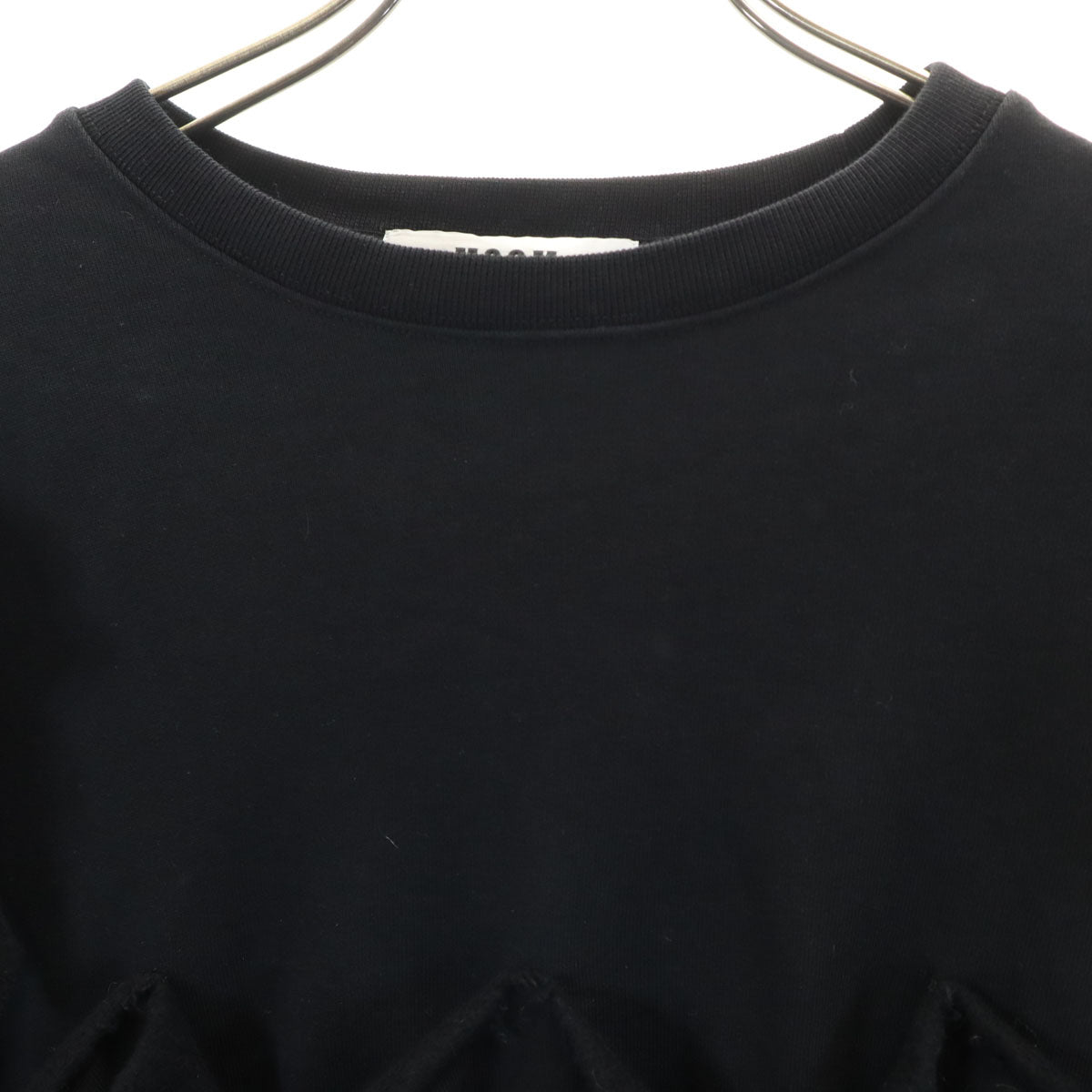 MSGM エムエスジーエム イタリア製 長袖 フリル スウェット トレーナー S ブラック 裏起毛 レディース