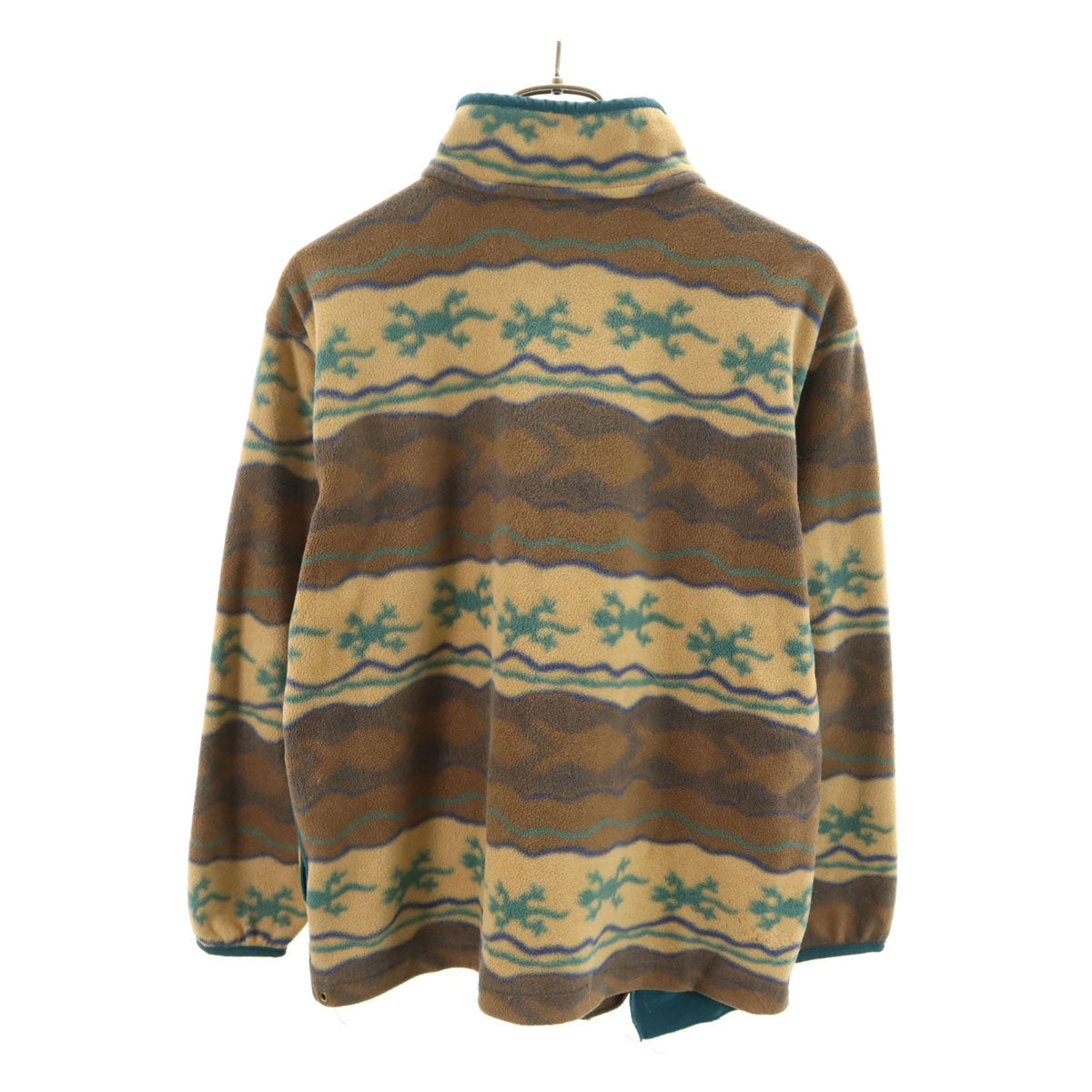 L.L.Bean エルエルビーン 80s ヴィンテージ トカゲ柄 総柄 プルオーバー フリースジャケット ブラウン アウトドア メンズ