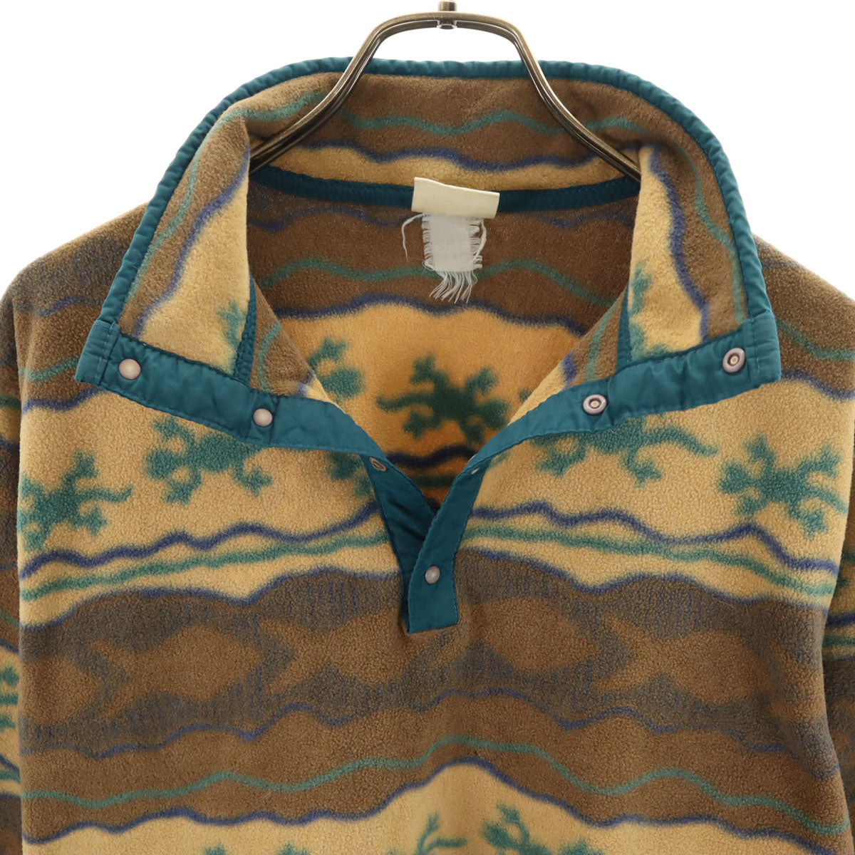 L.L.Bean エルエルビーン 80s ヴィンテージ トカゲ柄 総柄 プルオーバー フリースジャケット ブラウン アウトドア メンズ