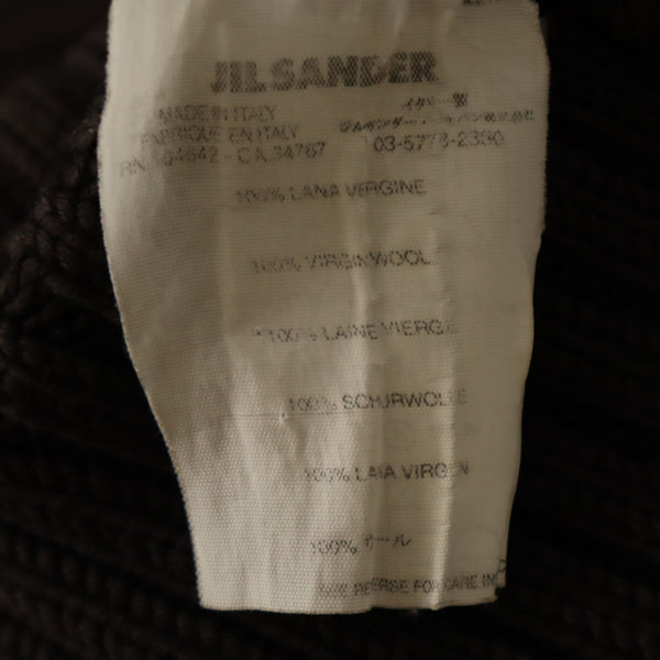 ジルサンダー イタリア製 長袖 セーター 36 ブラウン JIL SANDER リブニット レディース