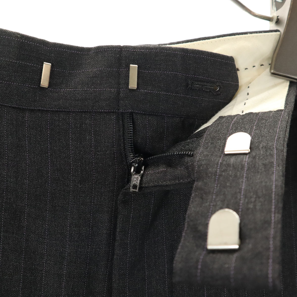 Paul Smith ポールスミス 日本製 ウール ストライプ柄 スーツ 上下 セットアップ M グレー 衣装カバー付き メンズ